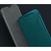 Nillkin Qin Leather Pro Case iPhone 14 Plus kryt fotoaparátu, flipové pouzdro, zelené