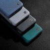 Nillkin Qin Leather Pro Case iPhone 14 Plus kryt fotoaparátu, flipové pouzdro, zelené