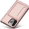 Pouzdro Magnet Card Case pro iPhone 14 Plus, odklápěcí kryt, peněženka, stojánek, růžová