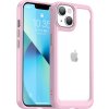 Pevný kryt Outer Space pro iPhone 14 Plus s gelovým rámečkem růžový