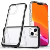 Průhledný silikonový kryt 3v1 pro iPhone 14 Plus s černým rámem