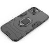Pouzdro Ring Armor pro iPhone 14, obrněný kryt, magnetický držák, kroužek, černý
