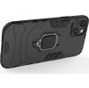 Pouzdro Ring Armor pro iPhone 14, obrněný kryt, magnetický držák, kroužek, černý