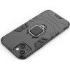 Pouzdro Ring Armor pro iPhone 14, obrněný kryt, magnetický držák, kroužek, černý