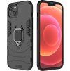 Pouzdro Ring Armor pro iPhone 14, obrněný kryt, magnetický držák, kroužek, černý