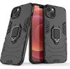 Pouzdro Ring Armor pro iPhone 14, obrněný kryt, magnetický držák, kroužek, černý