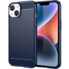 Carbon Case iPhone 14 kryt s flexibilním gelovým zadním krytem modrý