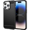 Flexibilní gelový zadní kryt Carbon Case pro iPhone 14 Pro, černý