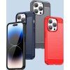 Flexibilní gelový zadní kryt Carbon Case pro iPhone 14 Pro modrý