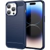 Flexibilní gelový zadní kryt Carbon Case pro iPhone 14 Pro modrý