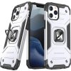Puzdro Wozinsky Ring Armor pre iPhone 14 Pro Max, pancierový kryt, magnetický držiak, krúžok, strieborný