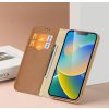 Kožené puzdro Dux Ducis Hivo z pravej kože na karty a dokumenty pre iPhone 14 hnedé