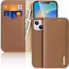 Kožené puzdro Dux Ducis Hivo z pravej kože na karty a dokumenty pre iPhone 14 hnedé