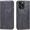 Pouzdro Magnet Fancy Case pro iPhone 14 s výklopným krytem, peněženkou a stojánkem, černé