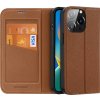 Pouzdro Dux Ducis Skin X2 pro iPhone 14 Pro s magnetickou klopou hnědé