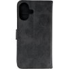 Kožené pouzdro ve tvaru knihy pro iPhone 16 - černé