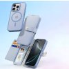 Kožené pouzdro Dux Ducis Lawa pro iPhone 16 Pro Max s odnímatelným magnetickým peněženkou - modré