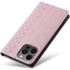 Puzdro s magnetickým popruhom pre iPhone 13 Pro Max, peňaženka + mini prívesok na šnúrku, ružová