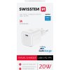 SWISSTEN SÍŤOVÝ ADAPTÉR GaN 1x USB-C 20W POWER DELIVERY BÍLÝ