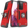 Odolný hybridní kryt Wozinsky Ring Armor + magnetický držák pro Samsung Galaxy S22 Ultra červený