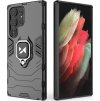 Puzdro Wozinsky Ring Armor pre Samsung Galaxy S23 Ultra, magnetický držiak a krúžok, čierne