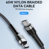 Kabel Wozinsky WNBCC1 USB-C / USB-C PD 65W 1 m - černý