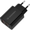 Wozinsky CWCUCB 30W USB-C / 2 x USB-A nástenná nabíjačka - čierna