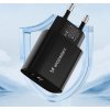 Wozinsky WGWCB USB-A USB-C 20W nástenná nabíjačka - čierna