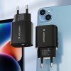 Wozinsky WGWCB USB-A USB-C 20W nástenná nabíjačka - čierna