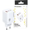 Wozinsky CGWCW 65W USB-A / 2 x USB-C GaN nabíjačka do siete - biela