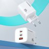 Wozinsky CGWCW 65W USB-A / 2 x USB-C GaN nabíjačka do siete - biela