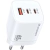 Wozinsky CGWCW 65W USB-A / 2 x USB-C GaN nabíjačka do siete - biela