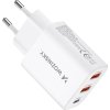 Nabíjačka Wozinsky CWCUCW 30W USB-C / 2 x USB-A do siete - biela