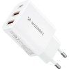 Wozinsky CWCUCW 30W USB-C / 2 x USB-A nabíječka do zásuvky - bílá