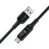 Kabel Acefast C7-04 USB-A USB-C 60W 1,2m s displejem - černý