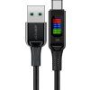 Kabel Acefast C7-04 USB-A USB-C 60W 1,2m s displejem - černý