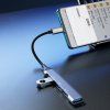 Dudao HUB 4v1 USB-C - 4x USB-A (3x USB2.0 / USB3.0) 6,3cm černý (A16T)