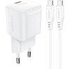 Nabíjačka do siete Acefast A77 Mini PD 30W GaN + kábel USB-C - biela