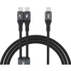 Kabel Dudao L3F 2v1 100W 1,2m 2 x USB-C - černý