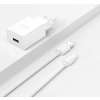 Dudao A4EU USB-A 2.1A nabíjačka do siete - biela + kábel USB-A - USB-C