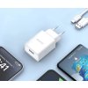 Dudao A4EU USB-A 2.1A nabíjačka do siete - biela + kábel USB-A - USB-C
