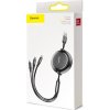 Baseus Golden Loop 3in1 Extendable Cable USB - micro USB / Lightning / USB-C 3.5A 35cm - 120cm black (CAMLT-JH01)