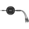 Baseus Golden Loop 3in1 Extendable Cable USB - micro USB / Lightning / USB-C 3.5A 35cm - 120cm black (CAMLT-JH01)