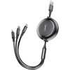 Baseus cable 3in1 Golden Loop retractable USB - micro USB + Lightning + USB-C 1,2m 3,5A black