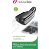 Autonabíjačka CellularLine s CL výstupom a 2 USB porty, čierna