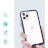 Průhledný gelový kryt 3v1 pro iPhone 11 Pro Max s modrým rámečkem