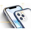 Průhledný gelový kryt 3v1 pro iPhone 11 Pro Max s modrým rámečkem