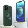 Silikonový kryt Ring Case s úchopem pro prsty a stojánkem pro iPhone 13 Pro světle modrý
