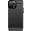 Karbonový kryt Flexibilní TPU kryt pro iPhone 13 Pro černý