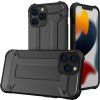 Hybrid Armor Case Tough Ruggered Cover pro iPhone 13 Pro černý